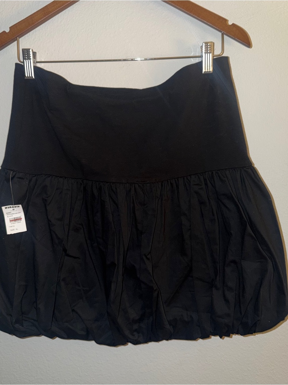 RSQ Black Mini Bubble Skirt with Wide Waistband